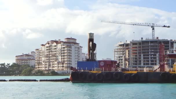 Dragado Miami Beach Port Miami — Vídeo de stock