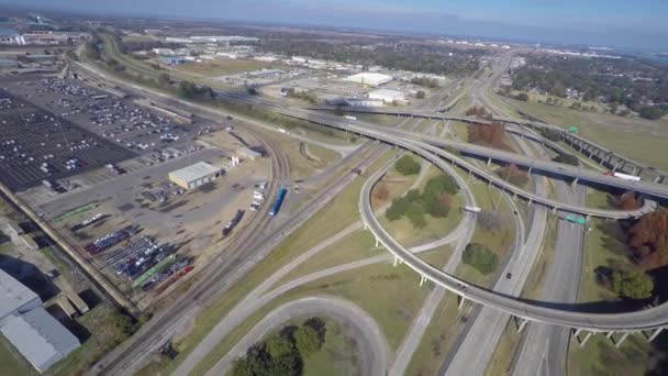 Port Allen Mississippi aerial drone video — Stock Video