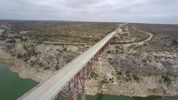 Pecos Nehri Köprüsü köprü Texas — Stok video