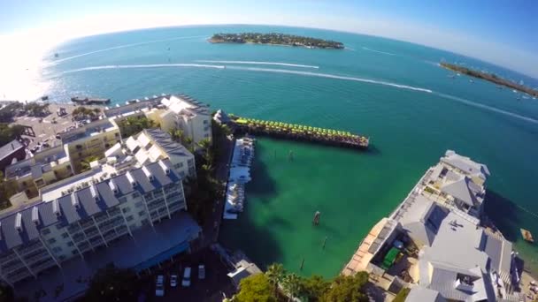 Aerial video Key West Malory Square — Stock Video