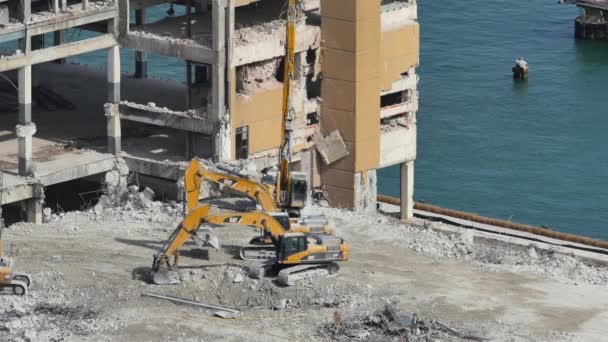 Rozbiórka budynku z Miami Herald — Wideo stockowe