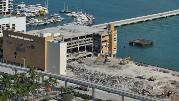 Demolición del edificio Miami Herald — Vídeos de Stock