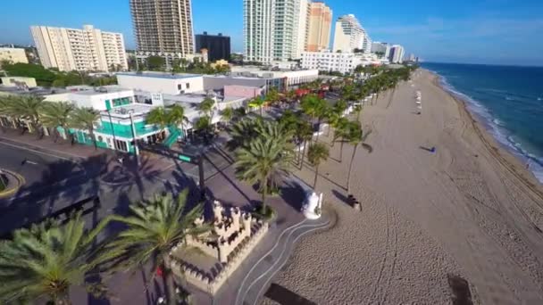 Luftbild vom Strand von Fort Lauderdale — Stockvideo