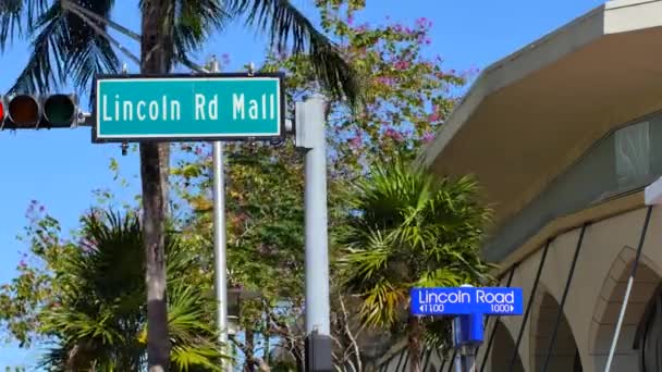 Lincoln Road centro comercial — Vídeos de Stock