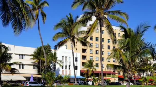 Imágenes de vídeo de Ocean Drive Hoteles históricos — Vídeo de stock