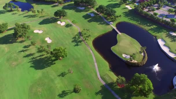 Vídeo aéreo de um campo de golfe — Vídeo de Stock