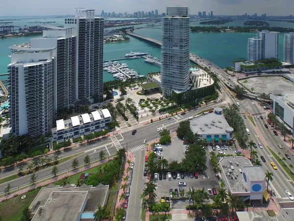 Flyg bordunen bilden av Miami Beach — Stockfoto