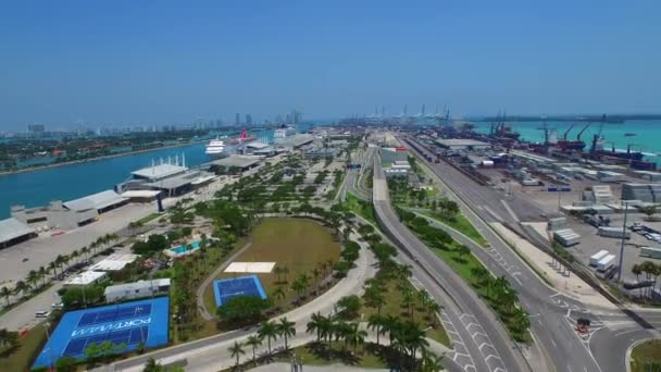 Vídeo aéreo Port Miami — Vídeos de Stock