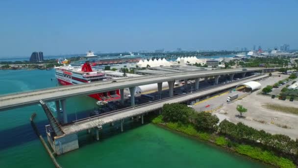 Vídeo aéreo de Port Miami — Vídeo de Stock