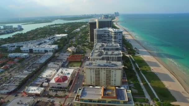 Luftbild vom Surfstrand miami beach — Stockvideo