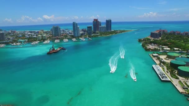 Съёмки с воздуха Miami Beach — стоковое видео