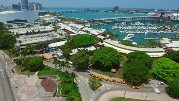 Vidéo Aérienne Centre-ville de Miami et Bayfront Park — Video