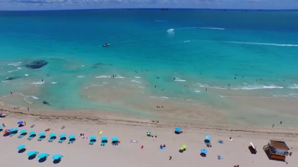 航空ビデオのマイアミビーチの夏休み — ストック動画