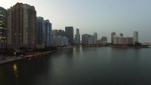 Luchtfoto video Brickell Miami Fl — Stockvideo