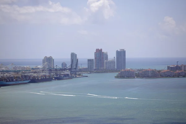 Miami Beach e Port Miami — Fotografia de Stock