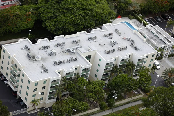 Building rooftop aerial image