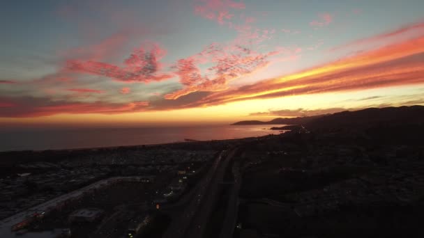 Scenic sunset over California — Stock Video