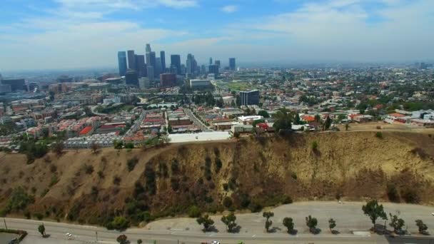 Luchtfoto video Downtown Los Angeles — Stockvideo