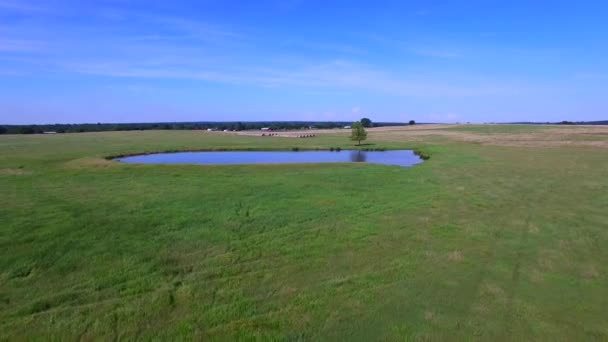 Vídeo aéreo de las tierras agrícolas de Oklahoma — Vídeo de stock