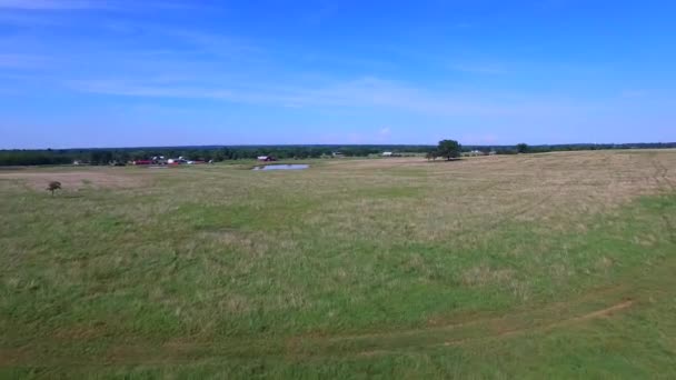 Letecká videa Oklahoma zemědělské půdy — Stock video