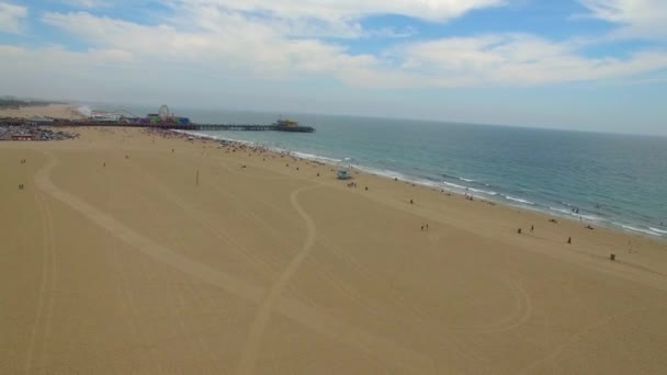 Авиационное видео Santa Monica Beach — стоковое видео