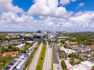 Miami, FL, USA - October 7, 2025: Downtown Dadeland Datram business district Miami. Aerial drone photo taken 2025