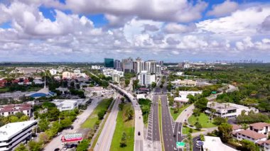 Miami, FL, USA - October 7, 2025: Aerial drone video Downtown Dadeland Miami Florida 2025