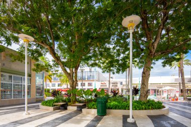 Miami Beach, FL, ABD - 16 Ekim 2025 Lincoln Road Miami Beach AVM ve gezinti alanı