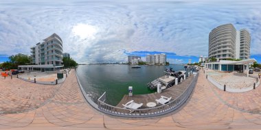 Miami Beach, FL, ABD - 16 Ekim 2025: 360 VR fotoğraf binası Capri South Beach Miami Beach