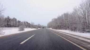 I93 Kuzey Sanbornton, New Hampshire, ABD, 2026 4k 'de hiperlapse sürüş