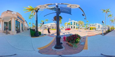 Napoli, FL, ABD - 2 Şubat 2026: Tarihi Ana Cadde Napoli Florida. 360 eşdörtgen vr fotoğraf.