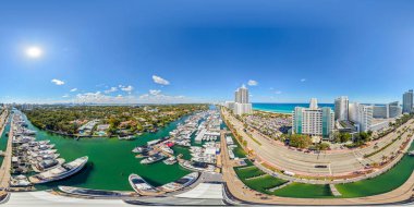 Hava 360 eşkenar dörtgen fotoğraf Miami Beach Uluslararası Tekne Fuarı