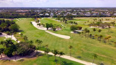 Delray Beach Florida 'daki Gulf Stream Golf Kulübü' nün hava aracı görüntüleri.