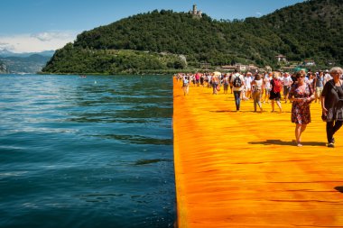 Floating Piers walkway edge horizontal clipart