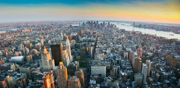 Panoramisch uitzicht over lagere Manhattan New York — Stockfoto