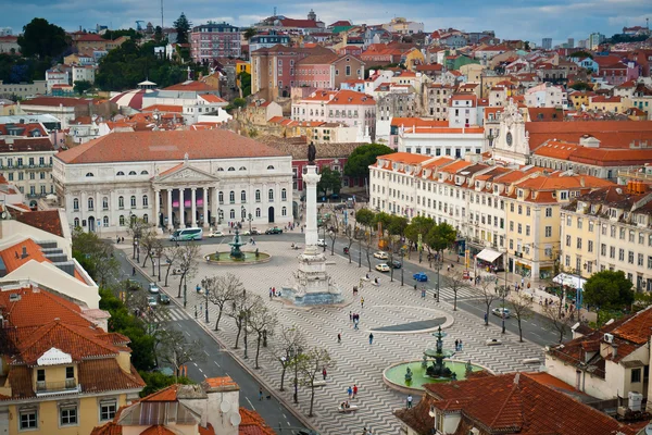 Náměstí Rossio pohled — Stock fotografie