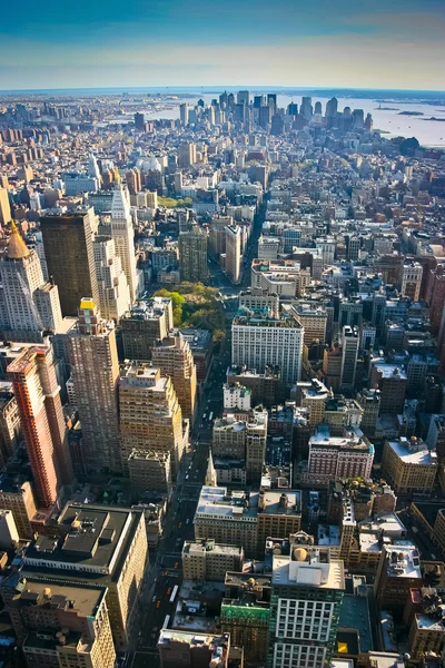 Flygfoto över nedre manhattan new york — Stockfoto
