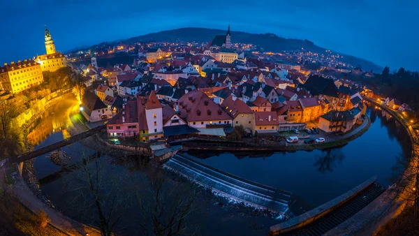 Cesky Krumlov akşam panorama — Stok fotoğraf