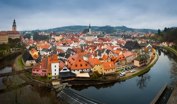 Cesky Krumlov panorama amplio —  Fotos de Stock