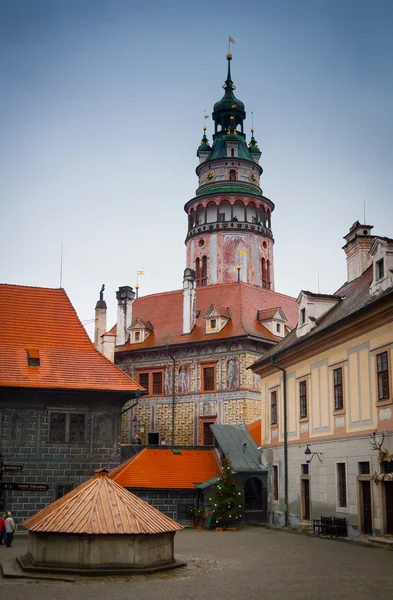 捷克克鲁姆洛夫城堡塔 — 图库照片