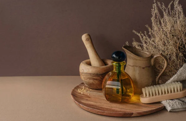 Sale Naturale Olio Massaggi Concetto Procedura Cosmetica Spa — Foto Stock