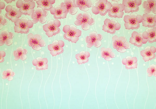 Retro background with blossom flowers — Stock Photo, Image