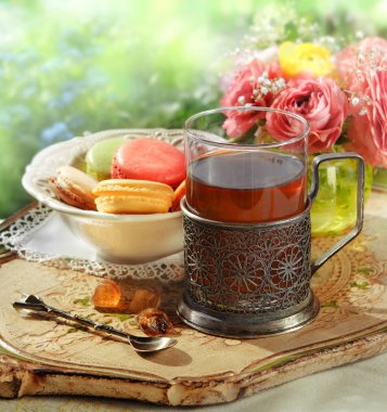Çay ile macaroons