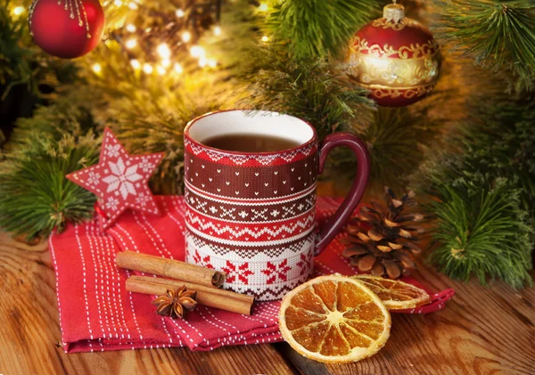 Christmas tea cup — Stock Photo, Image