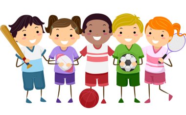 Çeşitli çocuk sporcular
