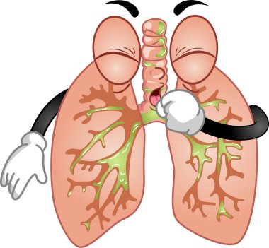 Coughing Lungs Mascot clipart