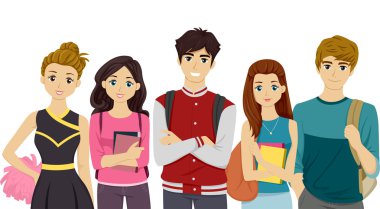 Üniversite Cliques temsil eden öğrenciler
