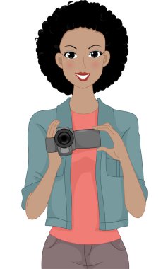 Bir Video kamera tutan kız