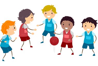 Basketbol oynayan çocuklar