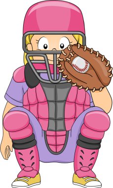 Beyzbol Catcher pozisyon kız